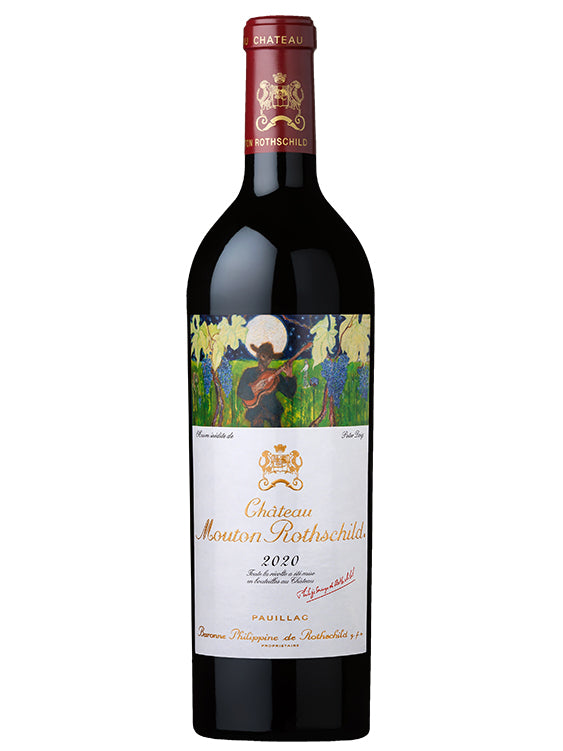 Château Mouton Rothschild 2020 Pauillac Premier Grand Cru Classé bottle, label by Peter Doig