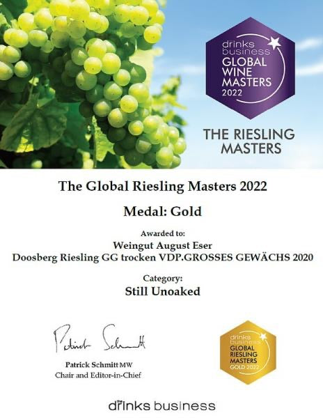 August Eser 2019 Oestrich Doosberg Riesling GG trocken VDP.GROSSES GEWÄCHS