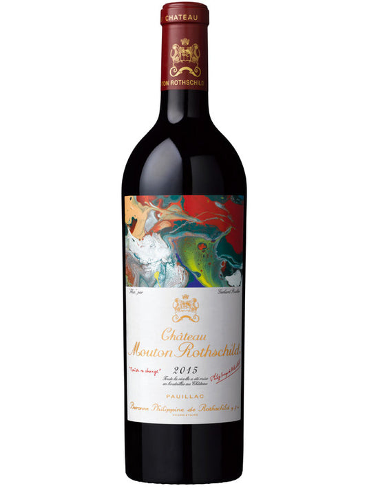 Château Mouton Rothschild 2015 Pauillac Premier Grand Cru Classé pudel, etiketi autor Gerhard Richter